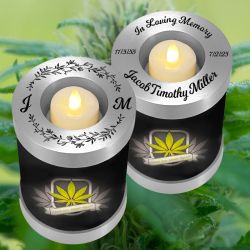Until We Meet Again Marijuana Candle Cremation Urn - Engraving Available - LED Candle Included
