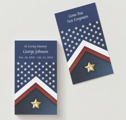 Veteran Flag - Gone But Not Forgotten Memorial Cards - Funeral  Cards - Celebration of Life Cards