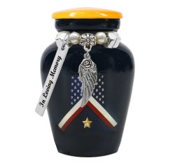 Veteran Flag Mini Urn - Love Charms® Option