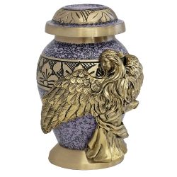 Wings of an Angel Purple And Gold Keepsake Urn - Engraving Option