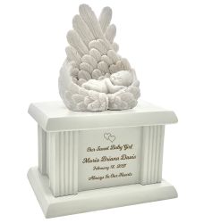 New Born Infant Angel Column Urn - Baby Girl or Boy Urn For Infants