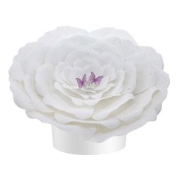 White Peaceful Petal® Flower Water Burial Adult or Companion Urn - Purple Butterfly Option