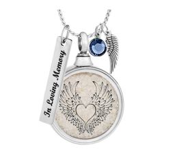Angel Wings View Ashes Urn - Love Charms Option