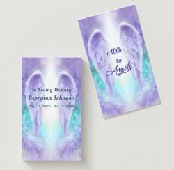 With The Angels Memorial Cards - Funeral  Cards - Celebration of Life Cards