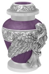 Wings of an Angel Purple Keepsake Urn - Engraving Option