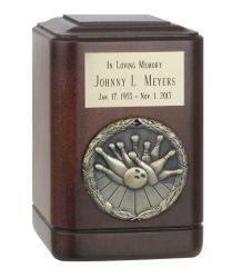 Bowling Strike Wood Keepsake Urn