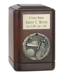 Golf Course Wood Keepsake Urn