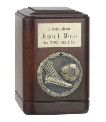 Soccer Kick Wood Keepsake Urn