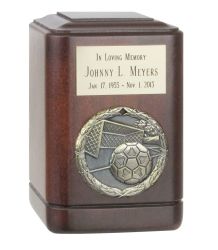 Soccer Ball Wood Keepsake Urn