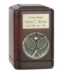 Tennis Racket Wood Keepsake Urn