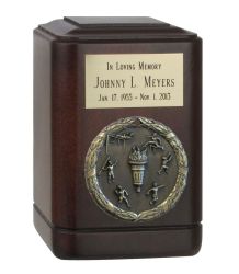Track & Field Wood Keepsake Urn