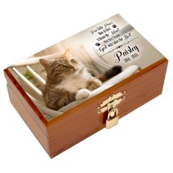 Small Pet or Cat Cedar Locking Full Photo Urn - Free Personalization