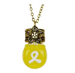 Yellow Ribbon Glass Cremation Jewelry Urn