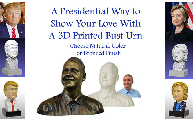 3D Printed Bust Cremation Urns