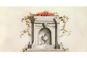 Cremation remains burial headstone painting.