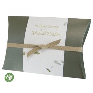 Biodegradable peaceful pillow urn by In The Light Urns.