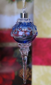 Blue holiday ornament keepsake urn.