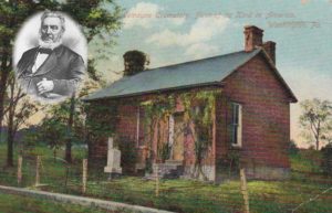 Painting of the historical LeMoyne Crematory in Washington, Pennsylvania.