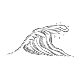 Scatter at sea - Clipart of ocean wave