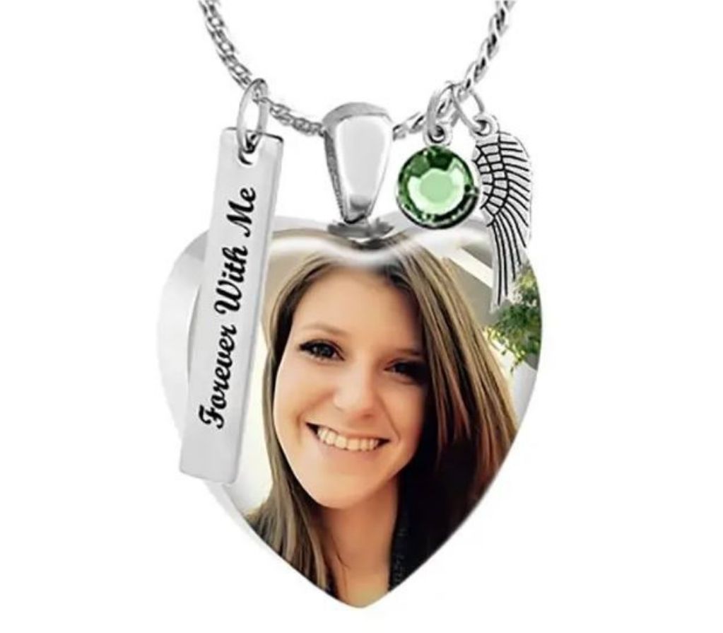 Color Photo Pendant Heart Urn.