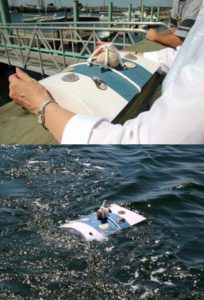 Peaceful Pillow biodegradable cremation urn floating in the water.