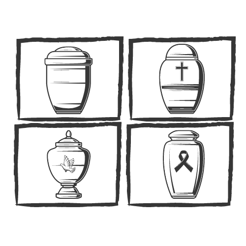 Place in a columbarium - Clipart sketch of columbarium