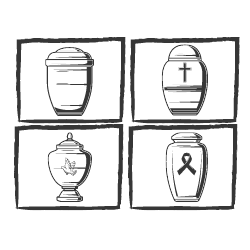 Place in a columbarium - Clipart sketch of columbarium