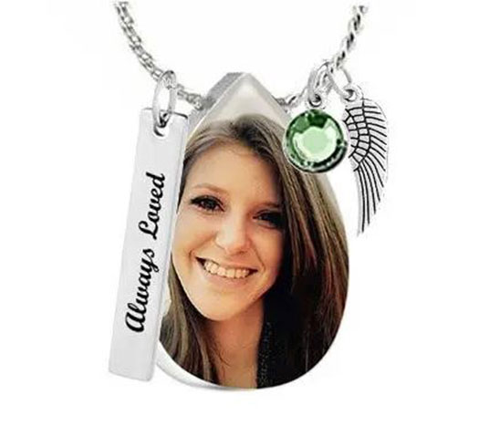 Color Photo Pendant Teardrop Urn.