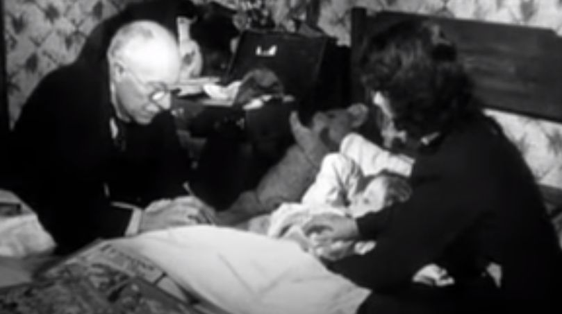 Doctor treating Dipetheria.