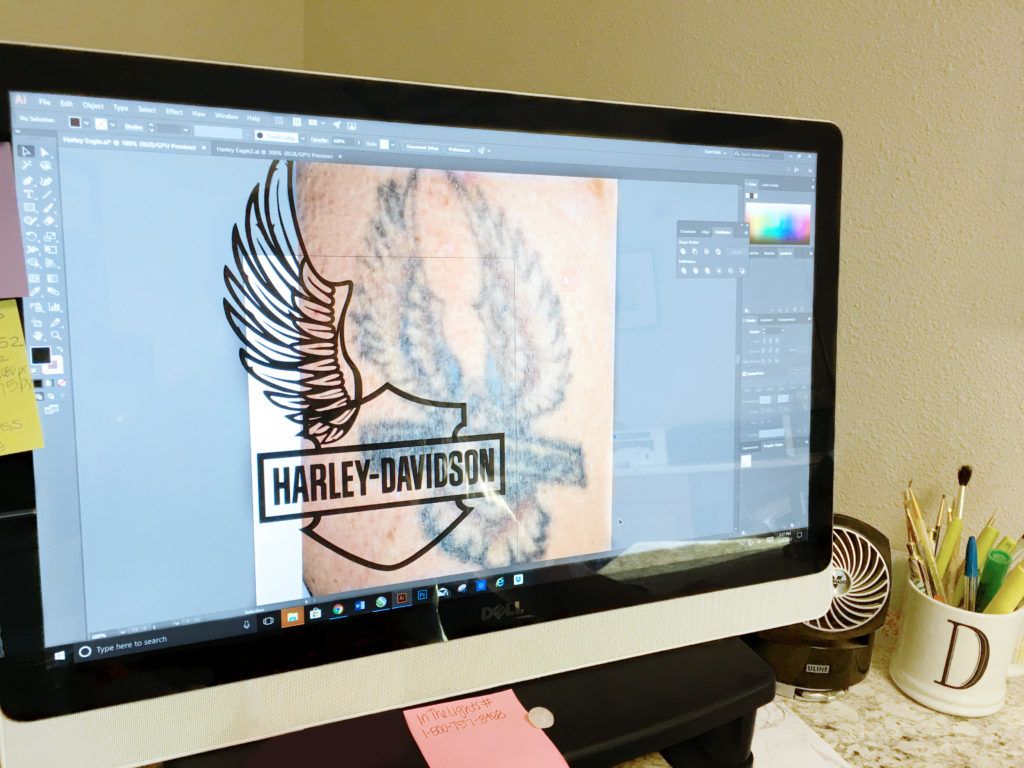 Re-creating a Harley-Davidson Tattoo in Adobe Photoshop.