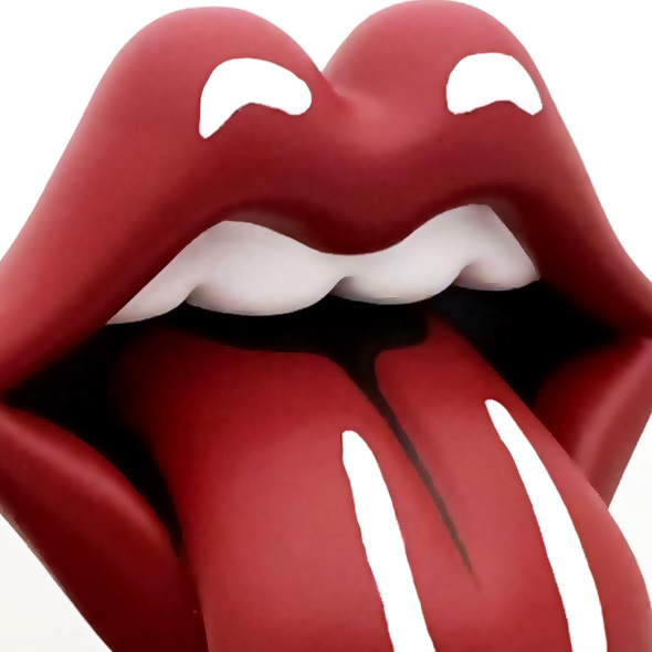 A 3D-printed model of the Rolling Stones' lips design.