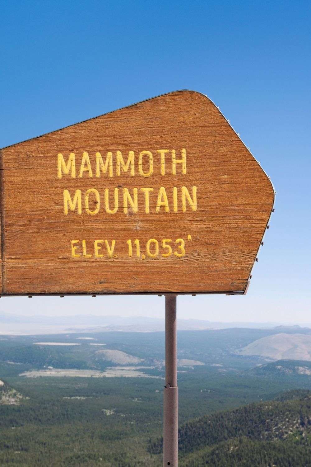 Mammoth Mountain Elevation 11,053 feet.