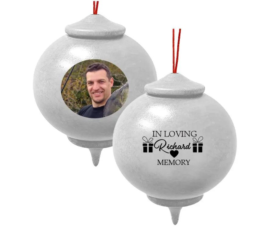In Loving Memory Gift White Wood Ornament Urn.