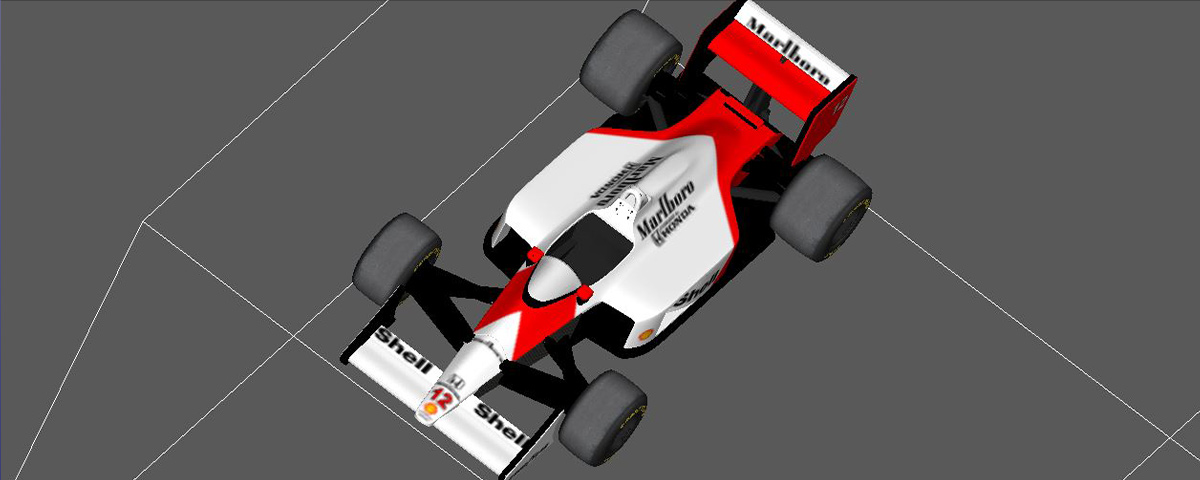 The digital model of the McLaren-Honda racecar.
